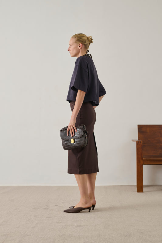 Sac Bellissima Maxi - Marron Foncé - Cuir - Femme