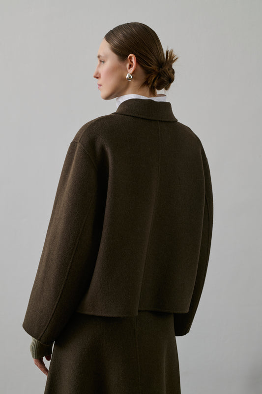 Manteau Gyoda - Kaki Brun - Laine - Femme
