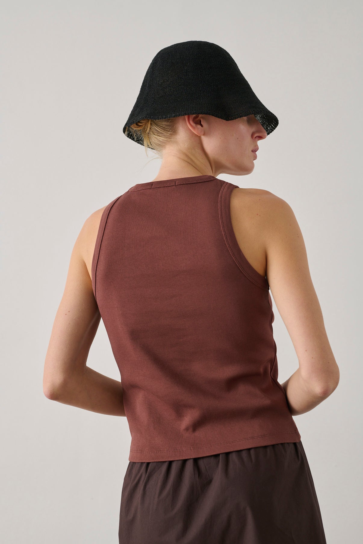 Débardeur Dolly - Acajou - Coton - Femme vue 3
